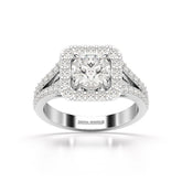 1.74 Round Cut Halo Lab Diamond Ring
